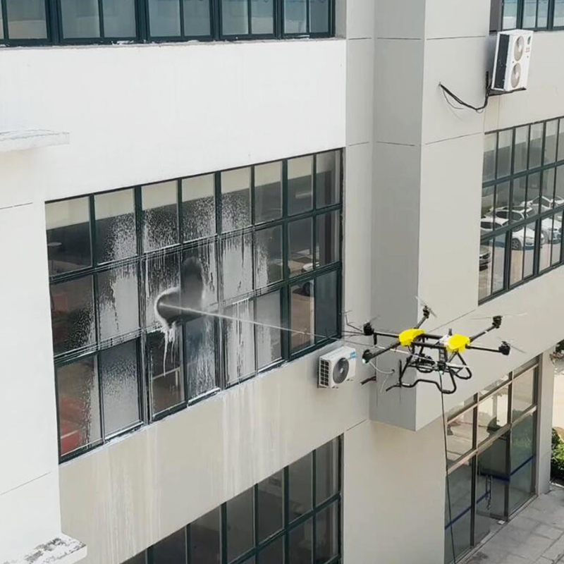Drone facade cleaning